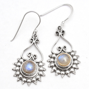 Handmade Bohemian Larimar Carnelian Moonstone Designer อัญมณีต่างหู925เงินสเตอร์ลิงเครื่องประดับ Drop & Dangle ต่างหู - Product Image 3