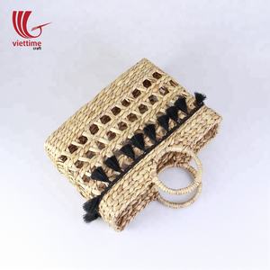 กระเป๋าชายหาดฟางคอลเลกชันใหม่สำหรับผู้หญิง/กระเป๋าผักตบชวาแฮนด์เมด - Product Image 6