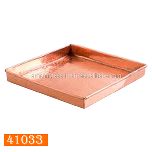 Plateau en cuivre métallique de fabrication artisanale, table à manger, décoration, service de nourriture, forme ovale, style classique, écologique, personnalisable - Product Image 3