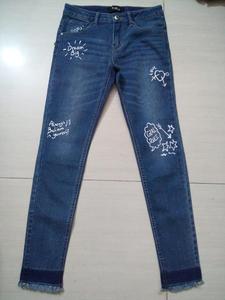 Jeans en denim original pour adolescentes, été, coton, coupe slim, droit, décontracté, extensible, bouton, fermeture éclair, teinture en pièce, séchage rapide - Product Image 5