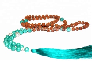 Meditación Natural de Grado Superior Japamala Rudraksha 108 cuentas anudadas borla Mala Collar para hinduismo regalo fiesta ocasiones Unisex - Product Image 2