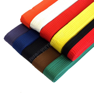 Cinturón Jiujitsu de algodón tejido de perlas de alta calidad Unisex logotipo personalizado ropa de artes marciales Karate BJJ cáñamo Jiu Jitsu cinturón Taekwondo - Product Image 2