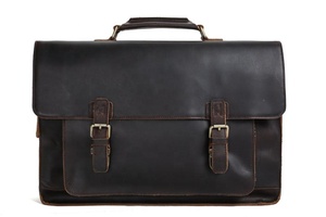 Sacs de messager en cuir Exportateur en cuir véritable Crazy Horse Satchel Messenger Bag Office Bag - Product Image 2