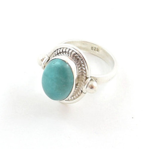 925 Sterling Silver Blue Tibet Turquoise Vintage <b>Ring</b> <b>for</b> <b>Women</b> Eternity Vermeil <b>Fashionable</b> Fine Jewelry Wholesale - Product Image 6