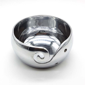 Bol à fil à crocheter personnalisé de haute qualité, style vintage rond, fabriqué en aluminium moderne, céramique, charnière en acier, pour ranger vos fils métalliques - Product Image 1