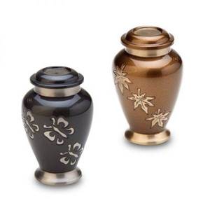 โกศโลหะทองเหลืองขัดเงาสีดำและสีทองดีไซน์คลาสสิกโกศโลหะรูปทรงกลมสำหรับอุปกรณ์งานศพ - Product Image 1