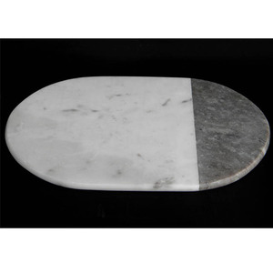 Bandeja de servicio rectangular ecológica de mármol blanco y gris Natural hecha a mano india, tabla de cortar, tabla de queso y verduras - Product Image 1