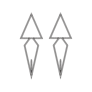 Boucles d'oreilles en argent Sterling 925 avec diamant pavé - Product Image 1