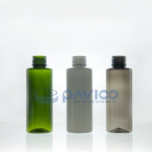 Botella de plástico PET en forma de cilindro, 100ml - 24mm-22g, color verde sólido - Product Image 1