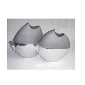 Vase de table de style poisson en fonte d'aluminium de haute qualité finition grise et vernis miroir pour la décoration de la maison - Product Image 5