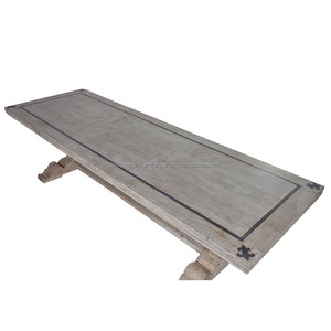 Meubles indonésiens en pin massif, Table à manger, carré, Style français - Product Image 2