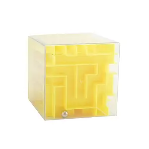 Divertido Cubo de laberinto de bolas de acero para aliviar el estrés-Juguete de rompecabezas de plástico para niños - Product Image 1