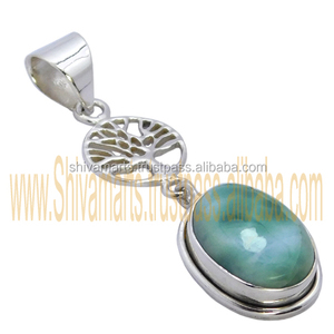 Colgante de piedras preciosas Larimar azul genuino eminente 925 colgantes y dijes de joyería fina de plata esterlina sólida mayorista - Product Image 2