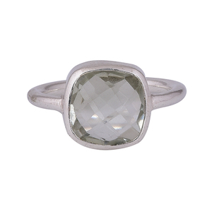 Anillo hecho a mano de Plata de Ley 925 sólida, cojín de 11mm, piedra preciosa de amatista verde, Casa De Plata, joyería para fiesta de boda, ajuste experto - Product Image 2