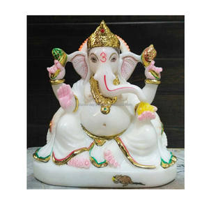 รูปปั้นหินอ่อนพระพิฆเนศของศาสนาอินเดีย - Product Image 1