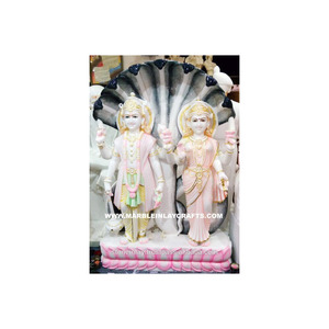 พิเศษมากพระนารายณ์ Laxmi Makrana รูปปั้นหินอ่อนกับ Sheshnag - Product Image 1
