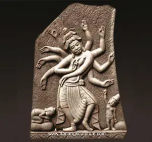 Шива танцы Античная Champa Индийский Бог каменная статуя DSF-CP044