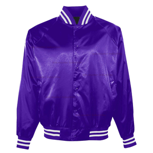 100% Polyester Satin Letterman Bombardier Baseball Veste D'hiver - Product Image 3