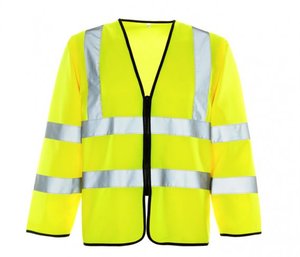 Protección de seguridad vial ropa más popular 120gsm naranja de punto y malla amarilla HI vis long - Product Image 1