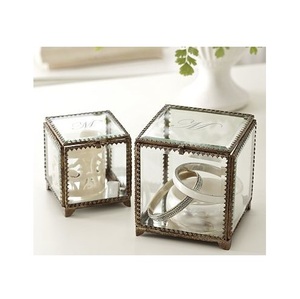 Boîte en laiton en verre transparent avec pieds à billes boîte à bijoux en verre en laiton et verre pour la décoration de stockage de bijoux - Product Image 2