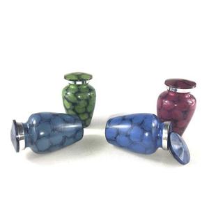 Dignity Multiple Color Fire Design Keepsake <b>Pets</b> Set <b>of</b> 4 with Velvet <b>Box</b> Cremation Urns <b>for</b> Funeral <b>Ashes</b> Metal Brass/Aluminum - Product Image 1