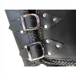 Métal Fermoir Club En Cuir Épais Gilet VES-0009 - Product Image 5