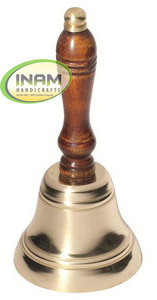 Campana de mano de latón y mango de madera, elegante campana de mano hecha a mano de diseño de latón sólido - Product Image 3