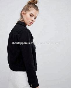 Veste en denim courte noire pour femmes, poches profondes extra longues, nouvelle tendance, style nouveau - Product Image 2