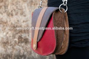 100% cuir véritable Vintage Style occidental Preppy bandoulière sacs à bandoulière avec rabat imprimé léopard multicolore Unique pour dames - Product Image 4