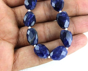 Piedras preciosas de sodalita azul Natural, 14 ", facetadas pepitas, fabricación de joyas hechas a mano, venta al por mayor - Product Image 4