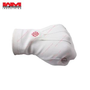 Guantes de algodón con bordado cuadrado y brújula, un par, azul claro - Product Image 5