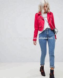 Veste en cuir suédé à manches longues avec fermeture éclair nouveau design à la mode personnalisée en vrac Vestes en cuir pour femmes - Product Image 4