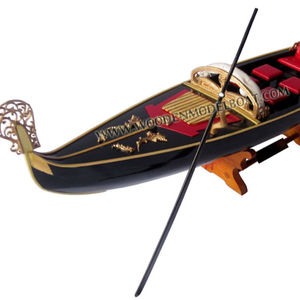 Góndola-bote de remos de madera, modelo en COLOR negro, bote artesanal - Product Image 1