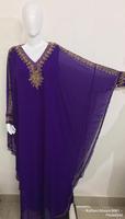 Robe Maxi Kaftan Marocain du Royaume-Uni Brodé à la Main pour la Danse Arabe, Taille Unique, Vêtements Longs pour Femmes, Idéale pour Plage et Fêtes de Vacances