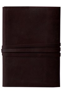 สมุดโน๊ตหนังแท้แบบโบราณสีน้ำตาลเข้มแบบสายคู่รอบสมุดร่างผ้าฝ้ายสีขาวว่างเปล่าดีไซน์แบบโบราณทำด้วยมือ - Product Image 2