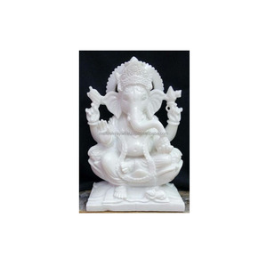 Pure White Marble Ganesh Statue - Product Image 1