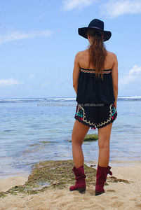 ชุดหมีขาสั้นเซ็กซี่สำหรับผู้หญิงชุดหมีขาสั้นปักลายคอปาดเสื้อจั๊มสูทเอวรูดออกแบบได้ตามต้องการ - Product Image 2