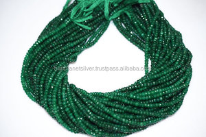 Rondelle à facettes émeraude teinte Micro perles vertes à facettes - Product Image 3