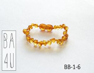 Baby teething bracelet polished baroque style beads baltic amber <strong>honey</strong> colour made from the real natural - Product Image 4