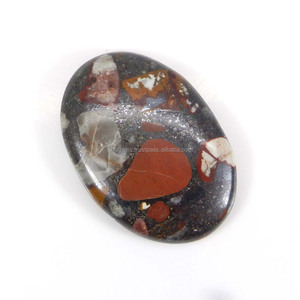 Red Natural Conglomerate Jasper 38x26mm Oval Cabochon 60,30 Cts Piedra preciosa para joyería IG11368 - Product Image 2