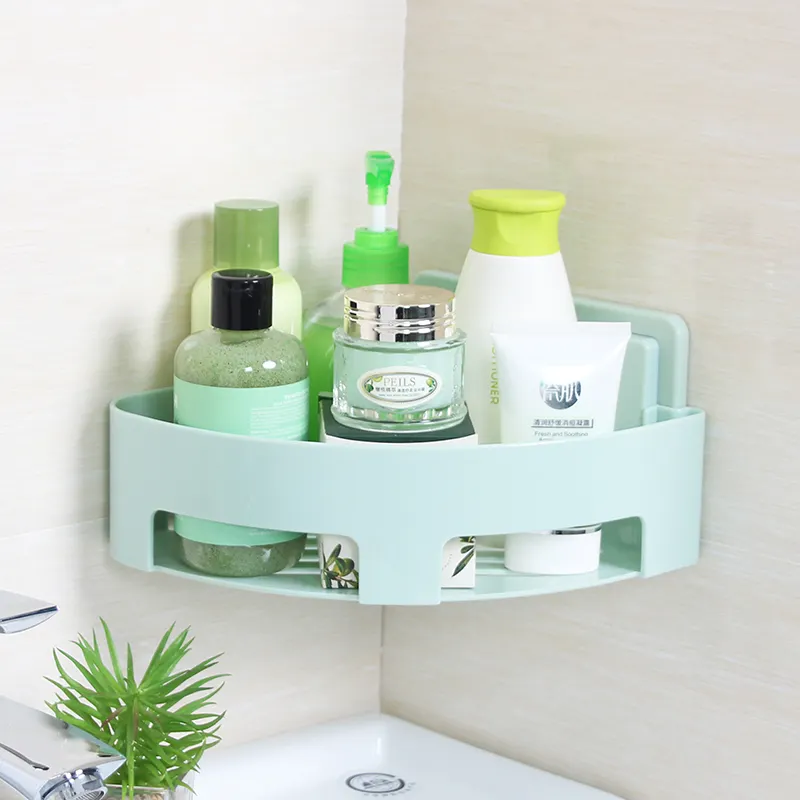 Wholesale Colorful Removable Plastic Kitchen Storage Shelf Wirh 3M Sticker