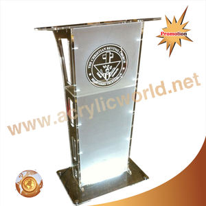 Pupitre de conférence en acrylique transparent sur pied, fabrication chinoise, OEM/ODM - Product Image 6