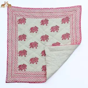 Edredón de algodón para bebé, manta de muselina, colcha Kantha estampada a mano para bebés y niños, 100% - Product Image 1