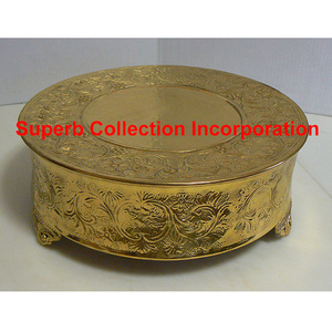 Soporte redondo para pastel de oro hecho a mano, hecho en la India, gran oferta y alta calidad, nuevo diseño - Product Image 3