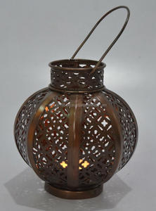 Rustic Iron Metal <b>Garden</b> <b>Hanging</b> Lantern Tabletop Decor Tea <b>Light</b> Holder Handmade 12x12x22 cm Easter Wedding Home Decor - Product Image 5