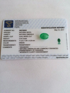 พลอยมรกตธรรมชาติทรงรีสีเขียว ได้รับการรับรองจาก IGI - Product Image 2