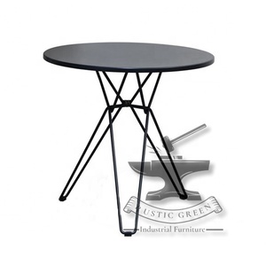 โต๊ะคาเฟ่สไตล์วินเทจอุตสาหกรรมเหล็กสีดำสำหรับร้านอาหารกลางแจ้งห้องนั่งเล่นโรงแรมร้านอาหารการประชุมเชิงปฏิบัติการการรับประทานอาหารการใช้งานห้องครัว - Product Image 4