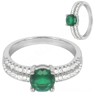 Bague en argent sterling 925 Onyx vert et CZ blanc Pave Diamond Ring Bague de fiançailles et de demoiselle d'honneur à la main pour les fêtes - Product Image 2