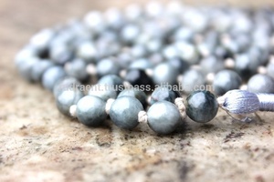 Rosario de Meditación de Piedras Preciosas Naturales, Cuentas de Ojo de Gato Gris Lisas de 6 mm, Collar de Mala Espiritual, OEM, DROPSHIPPING, Hindú, Terceros - Product Image 3