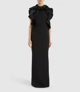 Robe de soirée Maxi noire de haute qualité, tenue de mariage 2017